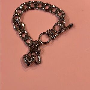 Juicy Couture Silver Heart Charm Bracelet